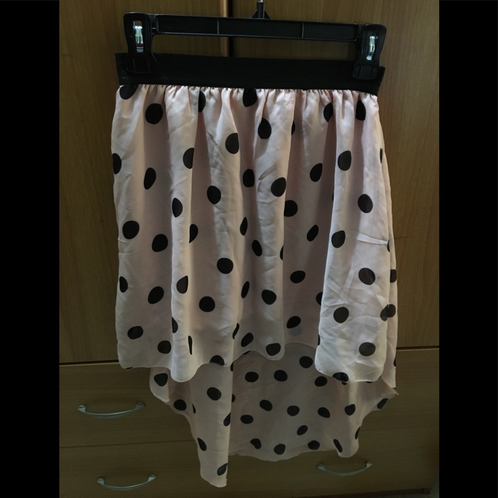 High low polka dot pink dress